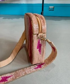 Wanderlust By Abby Pink Lightning Beaded Purse NEW