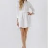 Wanderlust By Abby White Shirt Mini Dress NEW