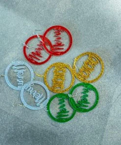 Wanderlust By Abby Glitter Holiday Earrings NEW