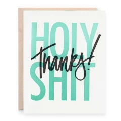 Wanderlust By Abby Holy Shit! Thanks! Greeting Card NEW 3 Wanderlust By Abby Holy Shit! Thanks! Greeting Card NEW