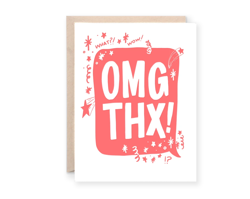 Lion Heart Prints NEW Omg Thx Greeting Card 3 Lion Heart Prints NEW Omg Thx Greeting Card