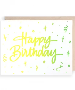 Lion Heart Prints Happy Birthday Ombre Greeting Card