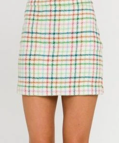 Wanderlust By Abby Checkered Mini Skirt NEW