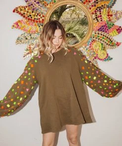 Queen Of Sparkles QOS Olive Rhinestone Dress