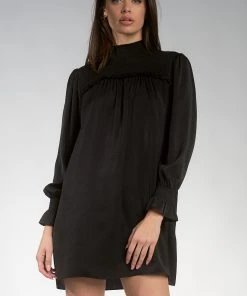 Wanderlust By Abby Mock Neck Long Sleeve Dress CLOTHING