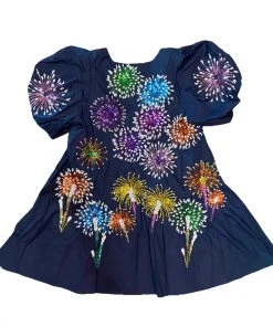 Queen Of Sparkles NEW QOS Navy Firework Back Dress