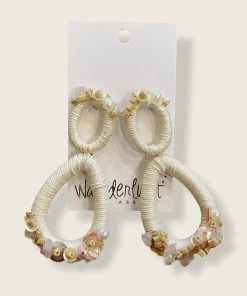Wanderlust By Abby Cream Beaded Dangles NEW