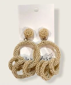 Wanderlust By Abby Cream Beaded Earrings