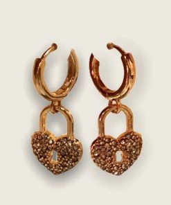 Wanderlust By Abby Heart Lock Mini Hoop NEW