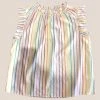 Wanderlust By Abby Multi Color Stripe Flutter Sleeve Top NEW