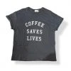Wanderlust By Abby Coffee Saves Lives Tee NEW