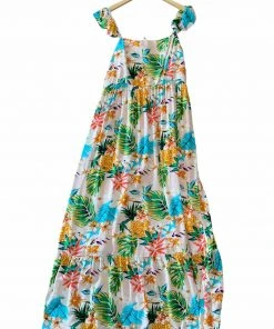 Wanderlust By Abby Botanical Print Ruffle Dress NEW