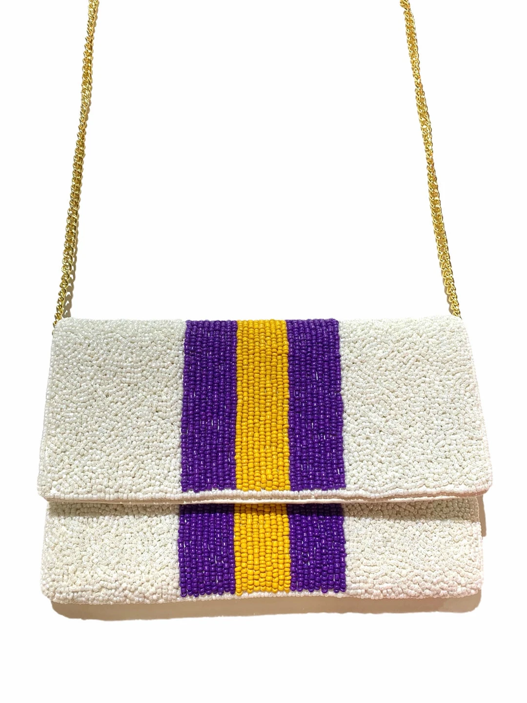 Wanderlust By Abby NEW Purple And Gold Stripe Beaded Bag 3 Wanderlust By Abby NEW Purple And Gold Stripe Beaded Bag