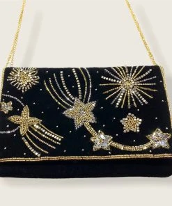 Wanderlust By Abby NEW Starry Night Velvet Beaded Purse
