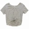 Wanderlust By Abby Tied Front Striped Tee