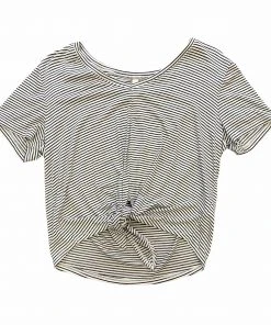 Wanderlust By Abby Tied Front Striped Tee