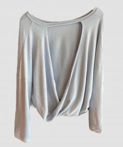 Wanderlust By Abby NEW Baby Blue Open Back Sweatshirt