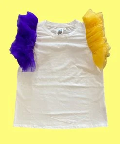 Queen Of Sparkles Ruffle Sleeve Top CLOTHING