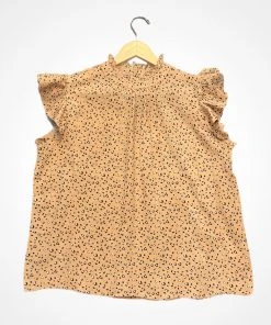 Wanderlust By Abby Cheetah Flutter Sleeve Top