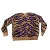 Queen Of Sparkles CLOTHING TIGER PRINT SEQUIN FLOWER SWEATER