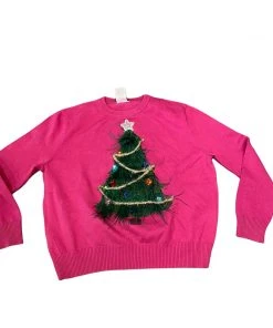 Queen Of Sparkles CLOTHING Feather Christmas Tree Sweater