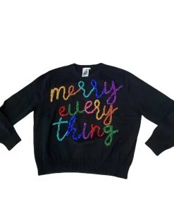 Queen Of Sparkles Sweaters & Sweatshirts Merry Everything Glitter Script Sweater