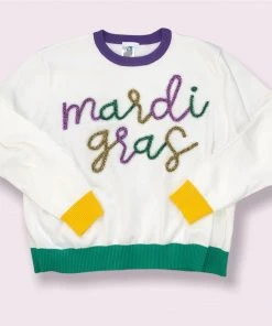 NEW Queen Of Sparkles Mardi Gras Sweater