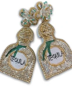 Wanderlust By Abby NEW Beaded Alcohol Bottle Earrings