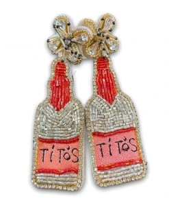 Wanderlust By Abby NEW Beaded Alcohol Bottle Earrings