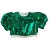Queen Of Sparkles QOS Green Metallic Top NEW
