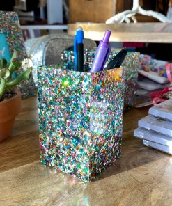 Wanderlust By Abby Confetti Acrylic Pen Cup