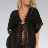 Wanderlust By Abby NEW Black Crochet Cover Up