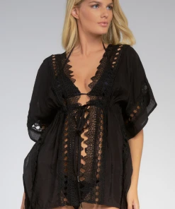 Wanderlust By Abby NEW Black Crochet Cover Up