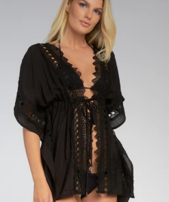 Wanderlust By Abby NEW Black Crochet Cover Up