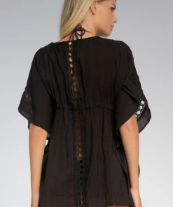 Wanderlust By Abby NEW Black Crochet Cover Up