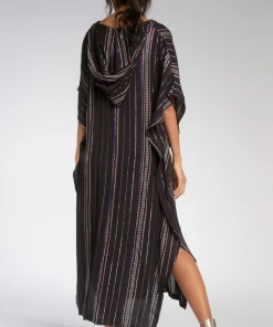 Wanderlust By Abby NEW Black & Melon Stripe Kaftan
