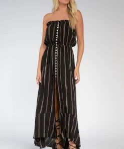 Wanderlust By Abby Black Front Slit Maxi Dress