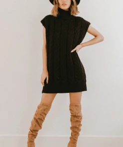 Wanderlust By Abby NEW Cap Sleeve Turtleneck Dress