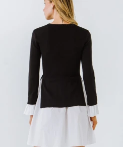 Wanderlust By Abby Poplin Combo Knit Dress