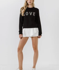 Wanderlust By Abby NEW Beaded Lettering Sweatshirt