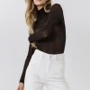 Wanderlust By Abby High Neck Long Sleeve Top
