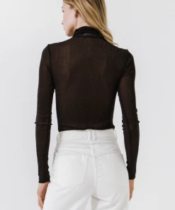 Wanderlust By Abby High Neck Long Sleeve Top