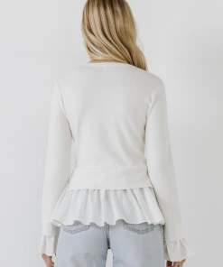 Wanderlust By Abby Mixed Media Long Sleeve Sweater