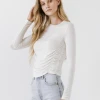 Wanderlust By Abby NEW Ruched Side Knit Top