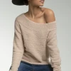 Wanderlust By Abby Oatmeal Off The Shoulder Sweater