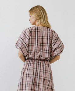 Wanderlust By Abby NEW Plaid Voluminous Crop Top