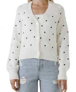Wanderlust By Abby Polka Dot Knit Cardigan CLOTHING