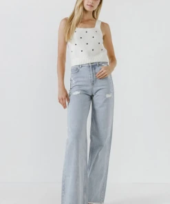 Wanderlust By Abby Dot Sweater Tank Top NEW