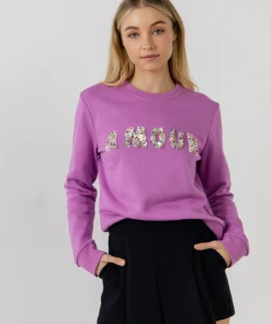 Wanderlust By Abby Amour Bedazzled Sweatshirt NEW