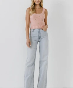 Wanderlust By Abby NEW Embroidered Sweater Tank